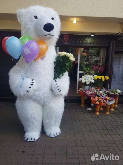 Ростовая кукла аниматор. большой мишка на хаммере