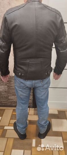 Мотокуртка кожаная мужская 52