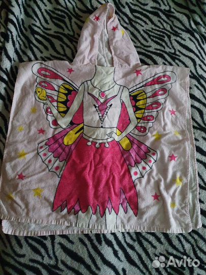 Полотенце с капюшоном пончо накидка махровая