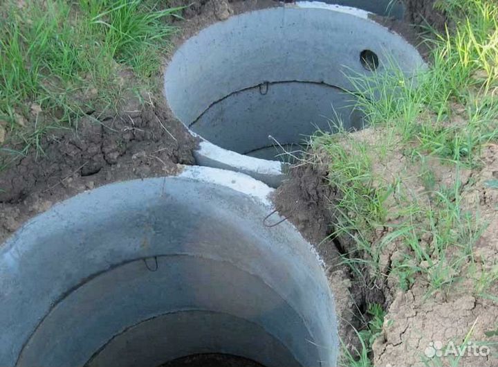 Копка и установка колодцев, септики из колец