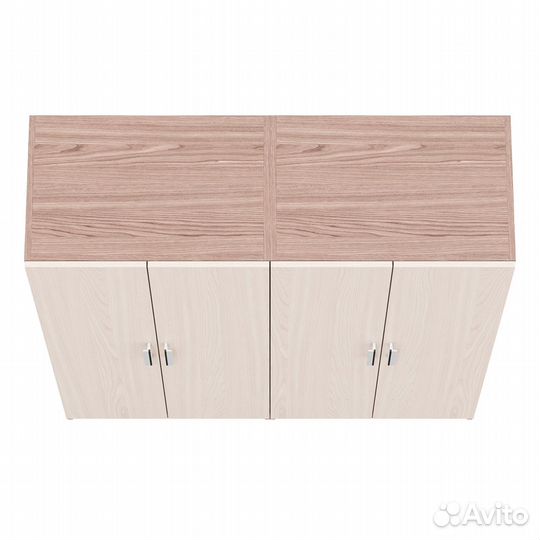 Широкий шкаф Мебельный Двор ск-9 цвет ясень шимо светлый/ясень шимо тёмный, шхгхв 140х45х160 см