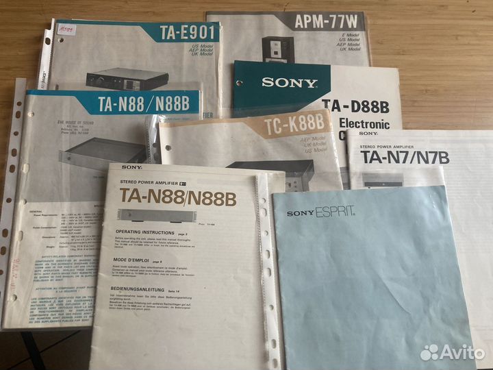 Оригинальный мануал Sony Esprit APM-6 Monitor