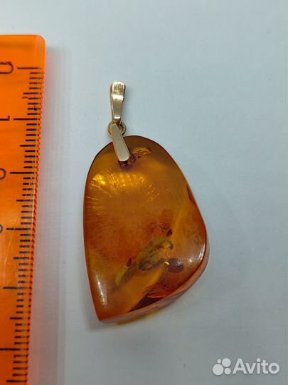 Кулон золото Янтарь проба 583 СССР