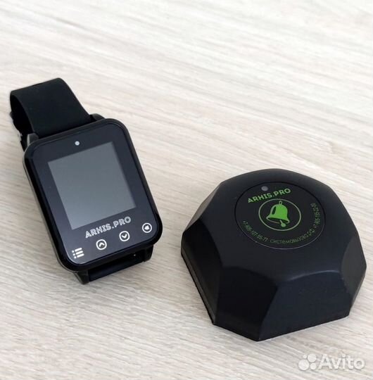 Кнопка вызова персонала, официанта Бургер и часы