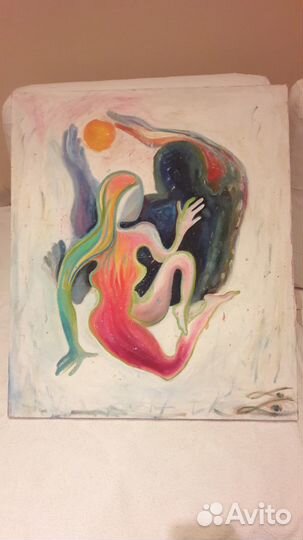 Картина маслом интерьерная Дыхание луны цветы