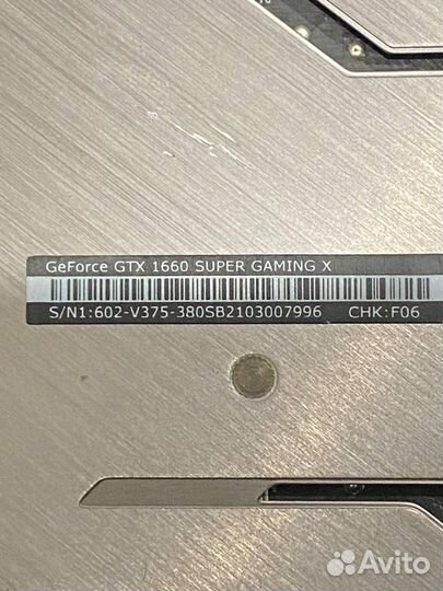 Видеокарта MSI GTX 1660 super Gaming X