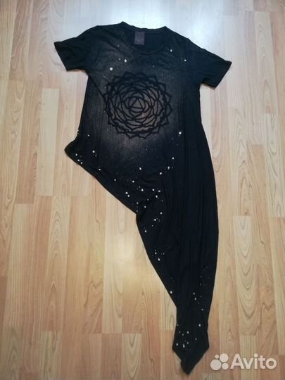 Футболка дизайнерская длинная ассиметрия из Бали