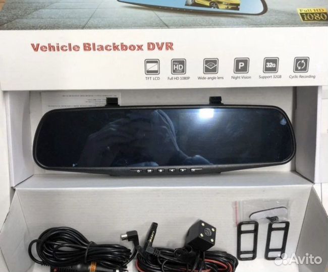 Видеорегистратор зеркало с камерой заднего вида
