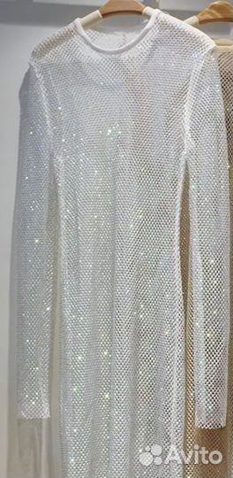 Платье сетка из страз