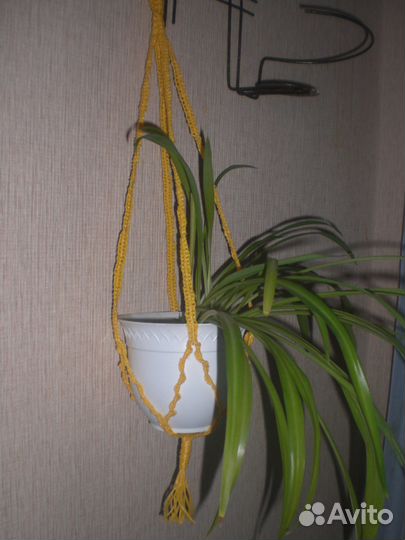 Кашпо макраме под цветочный горшок