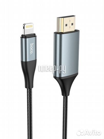 Hoco UA15 Lightning - hdmi 2m Metal Grey
