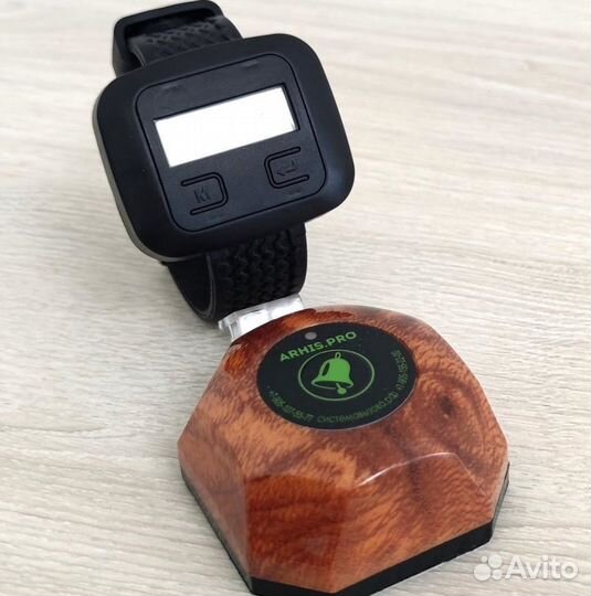 Кнопка вызова официанта Махагон и часы пейджер