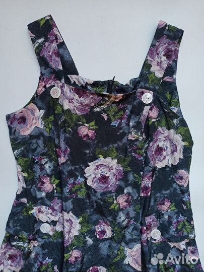 Сарафан макси цветы винтаж 48-50 лето