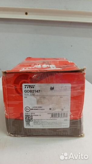 Колодки передние BMW X5 (G05) TRW GDB2147