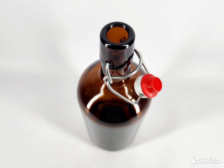 Бутылка с бугельной пробкой 1 литр темная