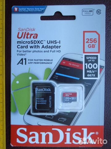 Карта памяти micro sdxc 256Gb Sandisk Ultra UHS-I