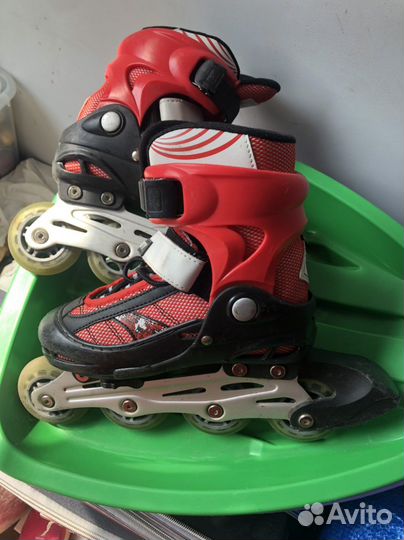 Роликовые коньки 32-35 размер с защитой