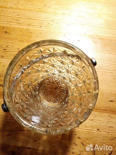 Ваза конфетница резное стекло СССР