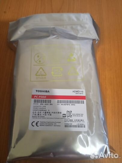 1 тб Жесткий диск Toshiba P300 hdwd110uzsva