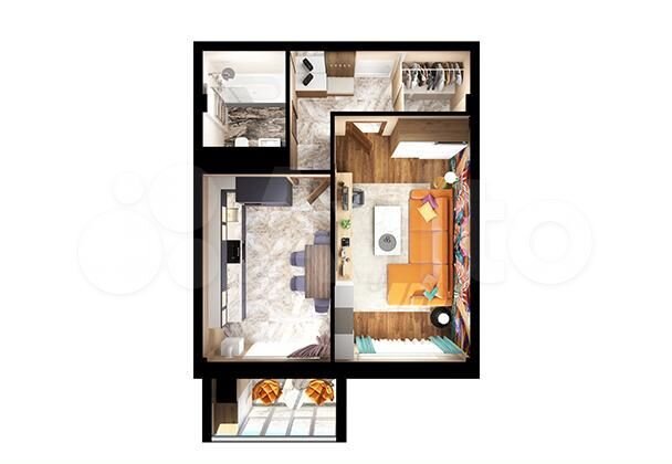 1-к. квартира, 45 м², 10/16 эт.