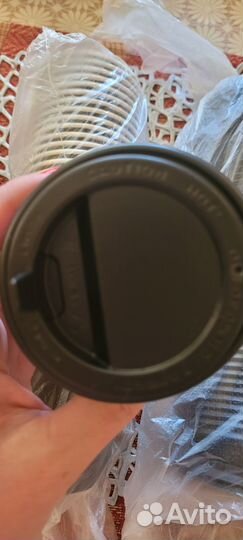 Бумажные стаканчики для кофе с крышкой 30 шт