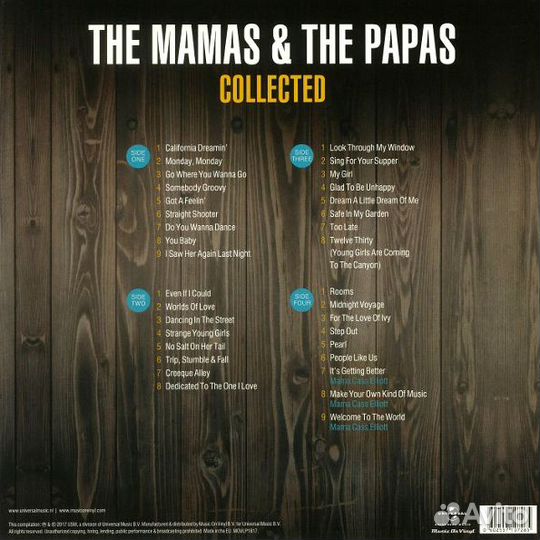 Виниловая пластинка The Mamas andamp; The Papas