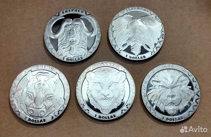 Сьерра-Леоне набор 5 монет 1 доллар 2019