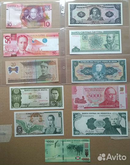 Иностранные банкноты, боны мира, купюры, деньги