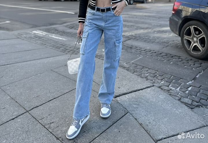 Джинсы bershka карго Eur 36