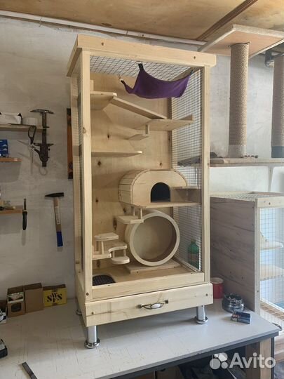 Витрина 1м30см для шиншиллы, дегу, белки