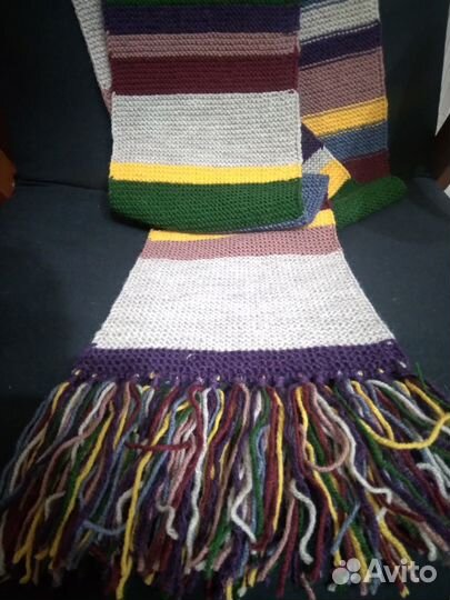 Шарф Четвёртый 4 Доктор Кто ручная вязка 3 м-18 см