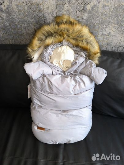 Зимний конверт в коляску, на выписку. На овчине