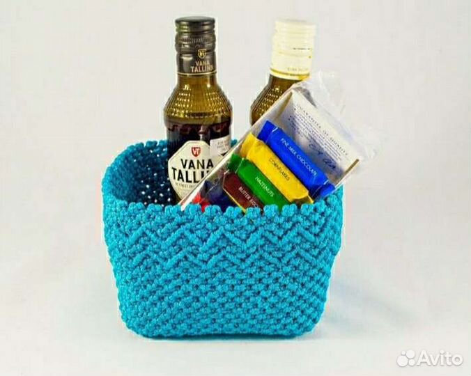Корзина плетеная макраме
