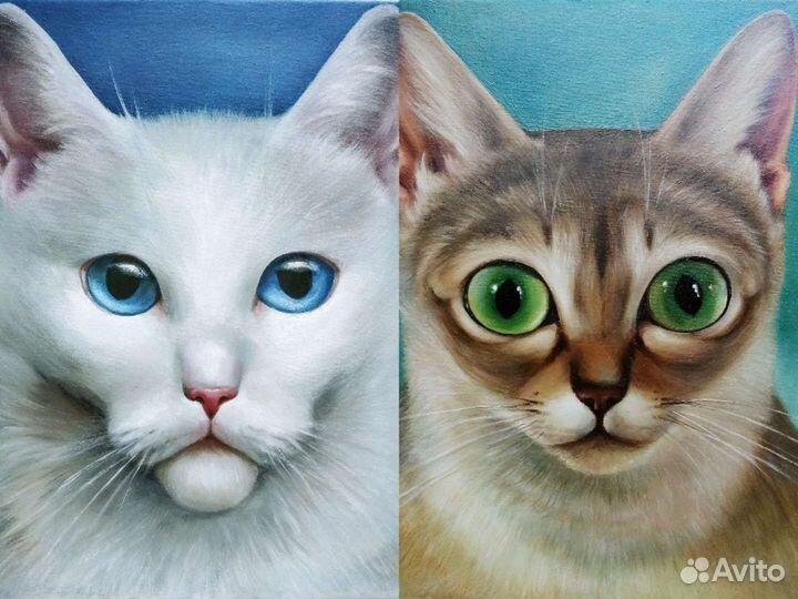 Картины с кошками, масло, холст, 30*40 см
