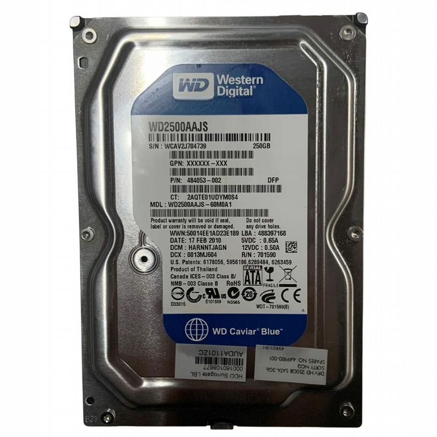 [484053-002] Жесткий Диск Hp 250gb Sata3 3,5" Hdd 484053-002