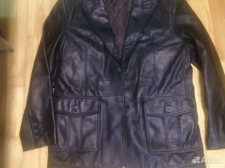 Кожаный мужской пиджак, фирменный, телячья кожа