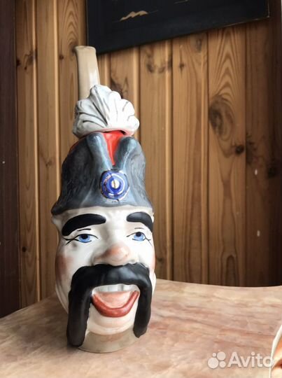 Графин-скульптура Казак трубка-люлька Фарфор СССР