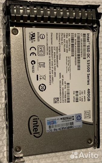 HP Intel SSD DC S3500 480GB PN 717968-002