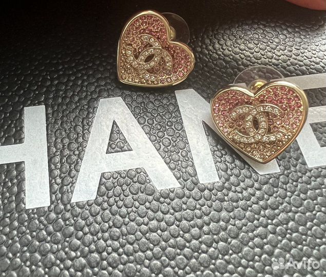 Серьги-сердца оригинал Chanel