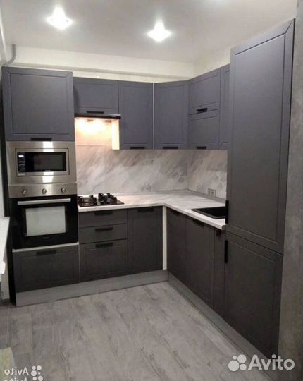 Кухня серая модульная новая