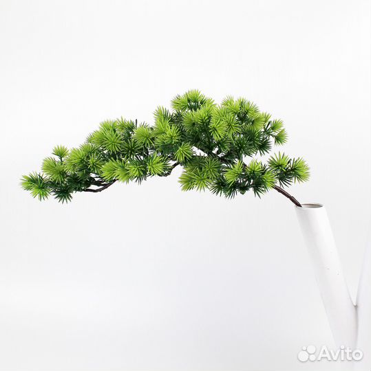 Бонсай, хвойная/еловая ветка искусственная, декор зимний, рождественский, 32 см, набор 2 ветки