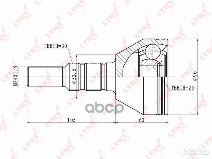 ШРУС наружный к-кт 23798 Opel Vectra C
