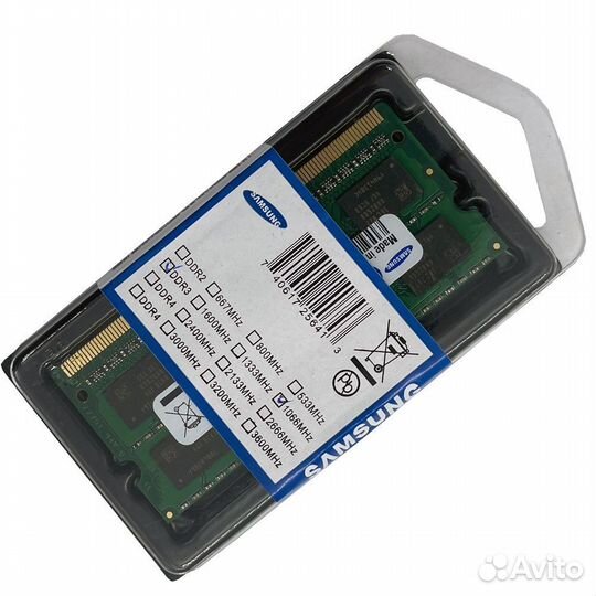 Оперативная память Samsung sodimm DDR3 4Гб 1066mhz