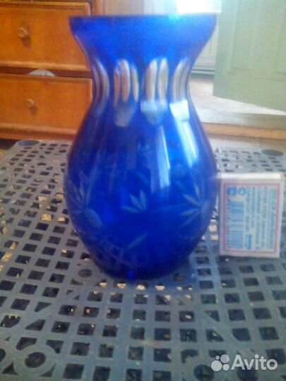 Ваза для цветов СССР из цветного стекла