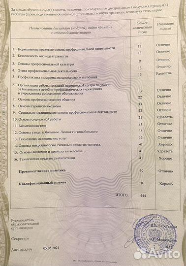 Услуги сиделки