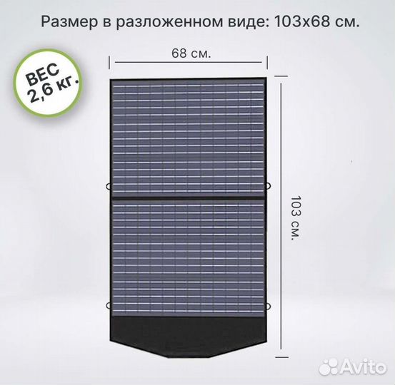 Складная Солнечная панель Allpowers 100 Вт