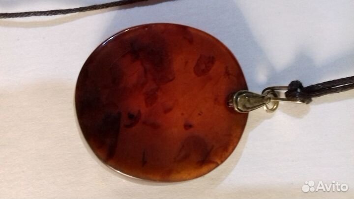 Кулон. янтарь,серебро 875 проба.СССР янтарный комб