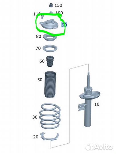 Б/У Опора пружины В хорошем состоянии, оригиналnnУ