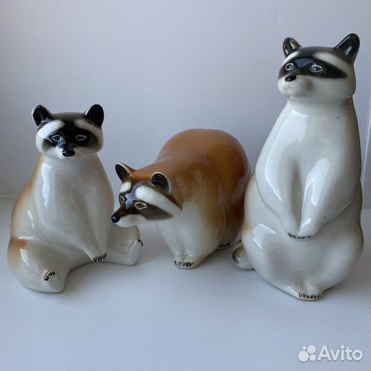 Форфор статуэтки Еноты лфз