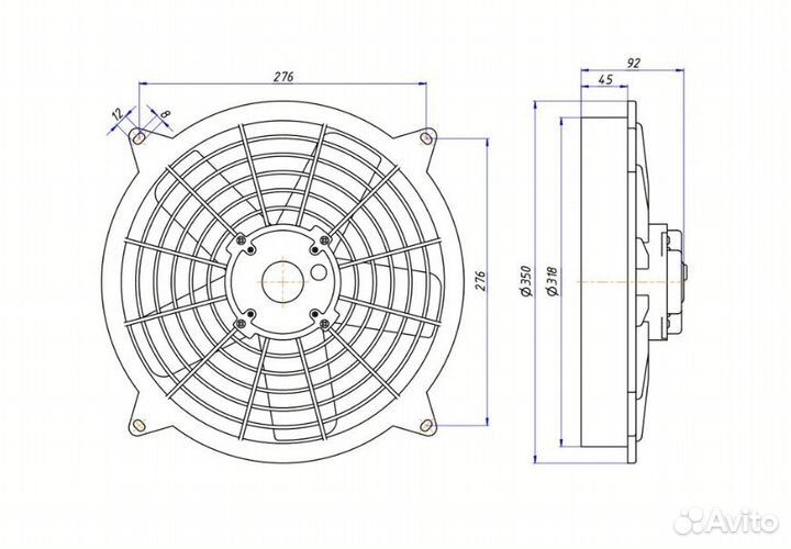 Вентилятор Motorcool RC-U01315 12